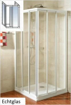Schulte Kristall/Trend U-Kabine Eckeinstieg 3-tlg + Seitenwand Echtglas