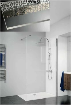 Breuer PANORAMA Duschwand Alleinstehend Dekor Terrazzo Chrom 8 Mm