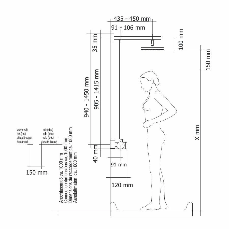 Schulte DuschMaster Rain Mit Thermostat Black Style Rund – Bild 4