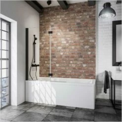 Schulte Komfort Badewannenfaltwand 2-teilig Black Style