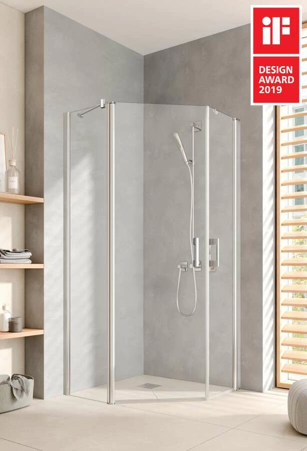 Kermi Pega Fünfeckdusche Mit Festteil Pendeltür