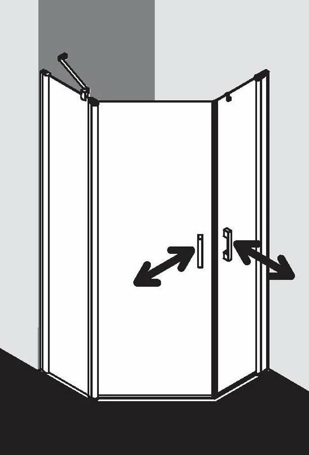 Kermi Pega Fünfeckdusche Mit Festteil Pendeltür – Bild 7