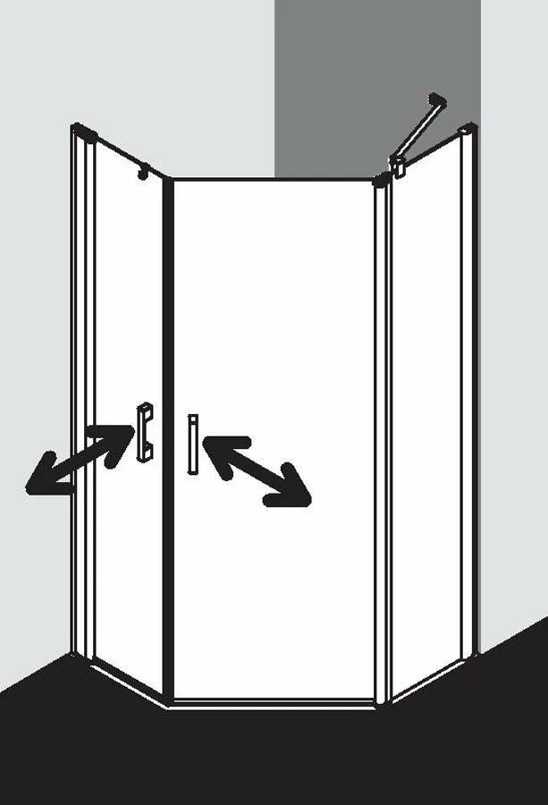 Kermi Pega Fünfeckdusche Mit Festteil Pendeltür – Bild 8