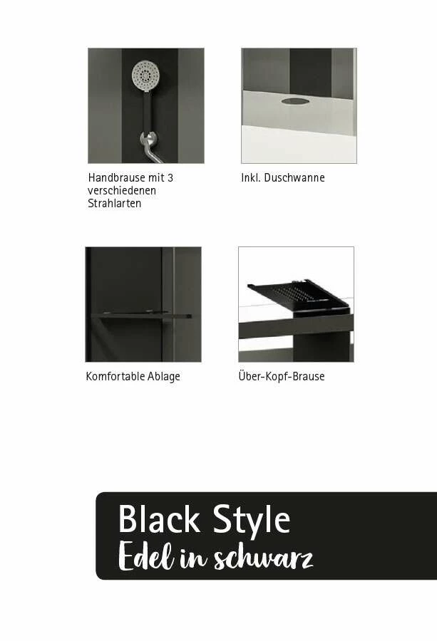 Schulte Komplettduschkabine Wellnesskabine Black Korsika 1200 X 800 Mm – Bild 3