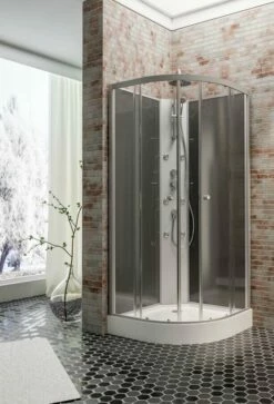 Schulte Komplettduschkabine Runddusche Wellnesskabine Black Rhodos 850 X 850 Mm