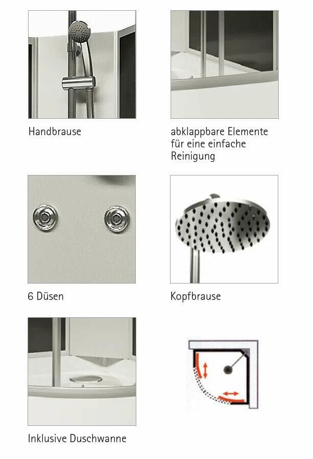 Schulte Komplettduschkabine Runddusche Wellnesskabine Black Rhodos 850 X 850 Mm – Bild 3