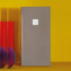 Doccia Liso Enmarcado Frontal Duschwanne Mineralguss Stein Rechteckig Flach