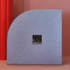 Doccia Pizarra Semicircular Duschwanne Mineralguss Stein Viertelkreis