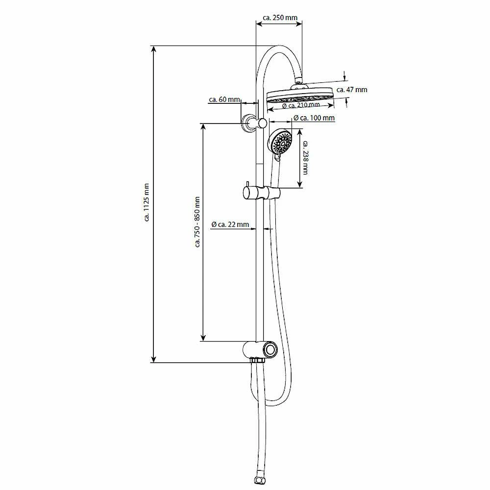 Schütte Überkopf-Brauseset NIAGARA RAIN In Chrom – Bild 4