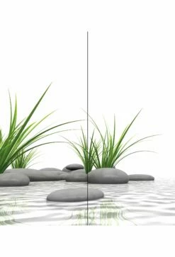 Schulte Decodesign Duschrückwand Foto über Eck Zen Steine + Gras