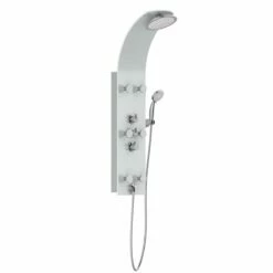 Schütte Duschpaneel Duschsystem LANZAROTE III Glas Mit Thermostat In Weiß