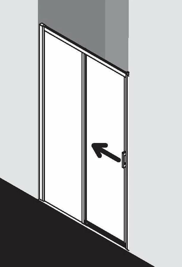 Kermi Liga Gleittür 2-tlg Mit Festteil 1850mm Für Nische Od. SW Kurz – Bild 2