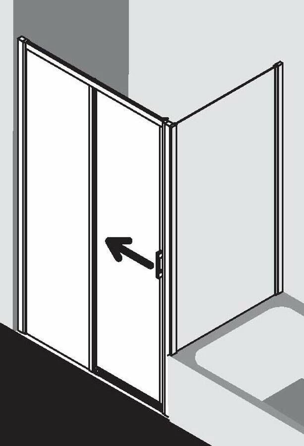 Kermi Liga Gleittür 2-tlg Mit Festteil 1850mm Für Nische Od. SW Kurz – Bild 3