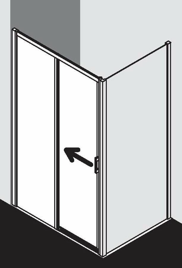 Kermi Liga Gleittür 2-tlg Mit Festteil 1850mm Für Seitenwand – Bild 2