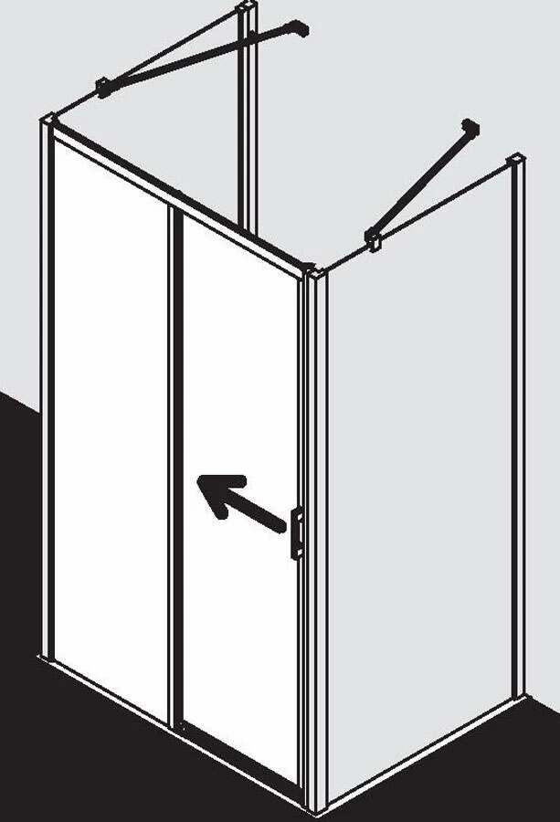 Kermi Liga Gleittür 2-tlg Mit Festteil 1850mm Für Seitenwand – Bild 3