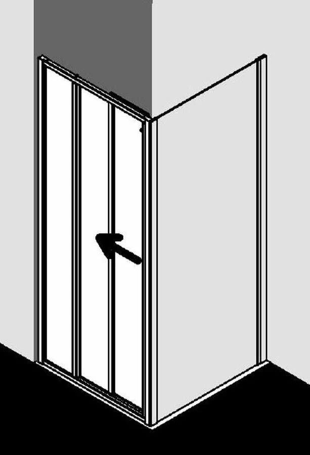 Kermi Liga Gleittür 3-tlg Mit Festteil 1850mm Für Seitenwand – Bild 2