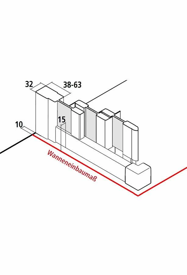 Kermi Liga Eckeinstieg Gleittüren 3-tlg 1850 – Bild 2