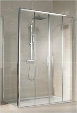 Schulte Kristall/Trend Gleittür 4-teilig Für Seitenwand Barrierefrei 8 Mm