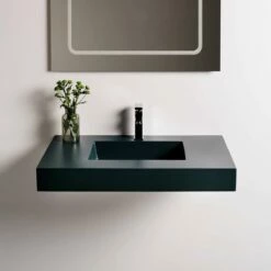 Doccia Saona Black Wachtisch Mineralguss Stein Waschplatz