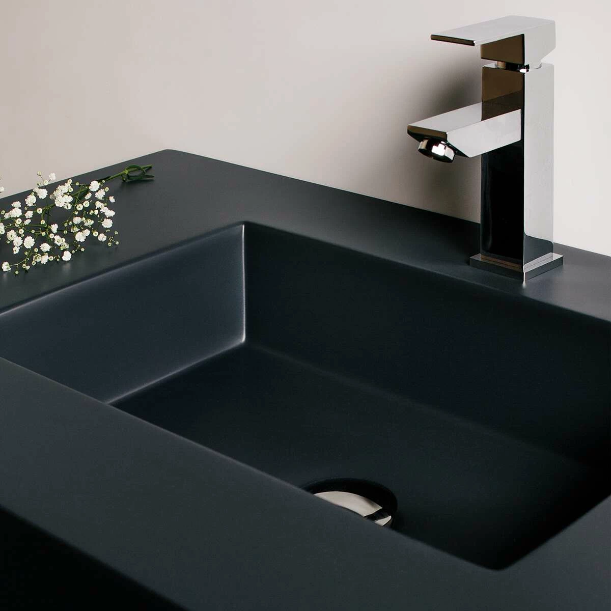 Doccia Saona Black Wachtisch Mineralguss Stein Waschplatz â Bild 2