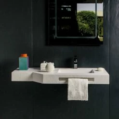 Doccia Saona Cut Wachtisch Mineralguss Stein Waschplatz