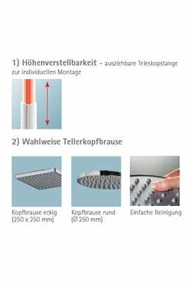 Schulte Duschmaster Rain Mit Einhebelmischer, Kopfbrause Rund – Bild 5