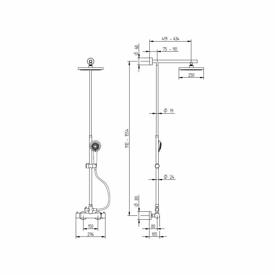 Schulte Duschmaster Rain Mit Einhebelmischer, Kopfbrause Rund – Bild 8