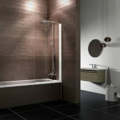 Schulte Berlin Badewannenfaltwand 130 X 69,5 Cm Ohne Bohren Alpinweiß