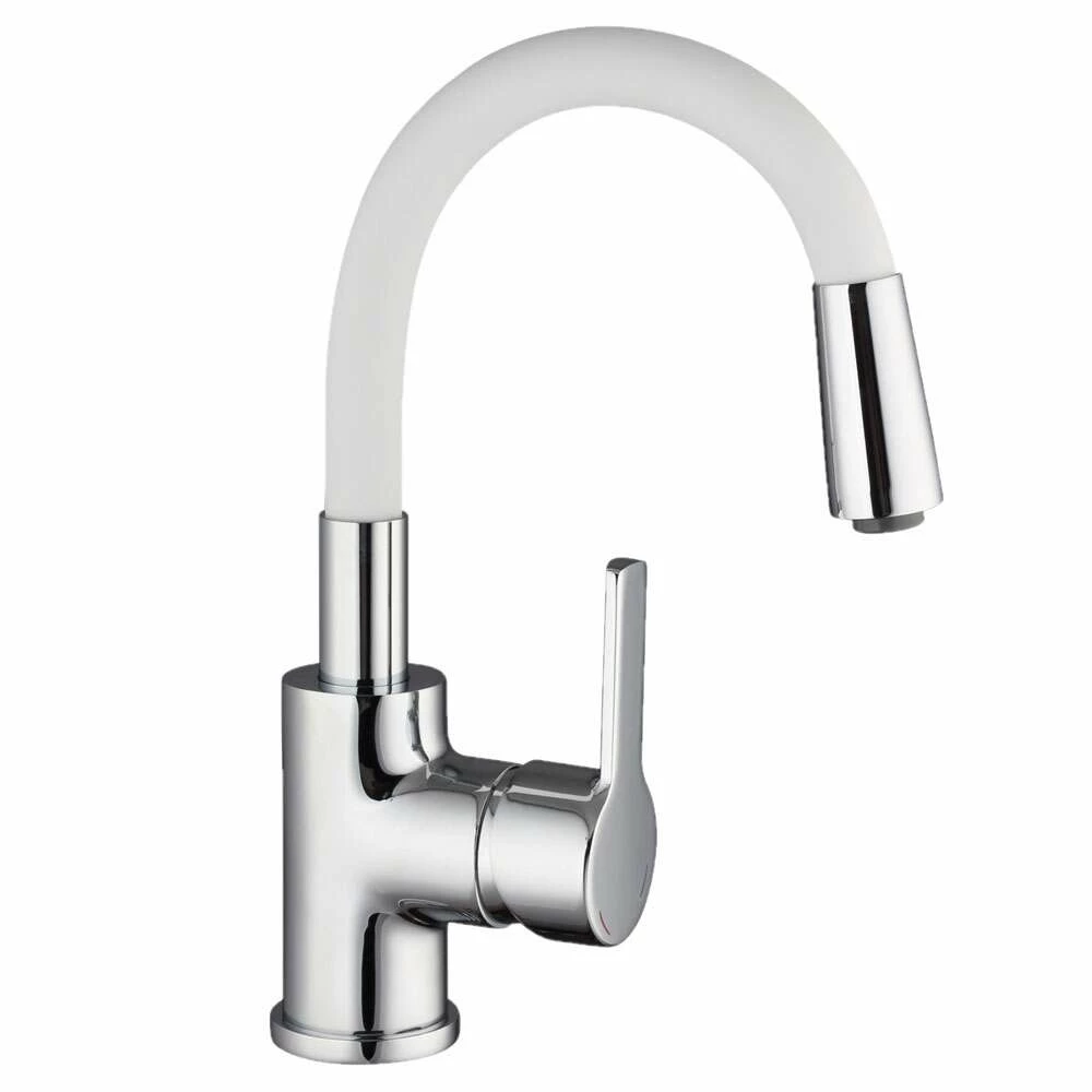 Eisl Einhebel-Waschtischarmatur Flexo Mit Soft-Touch-Auslauf In Chrom Weiß