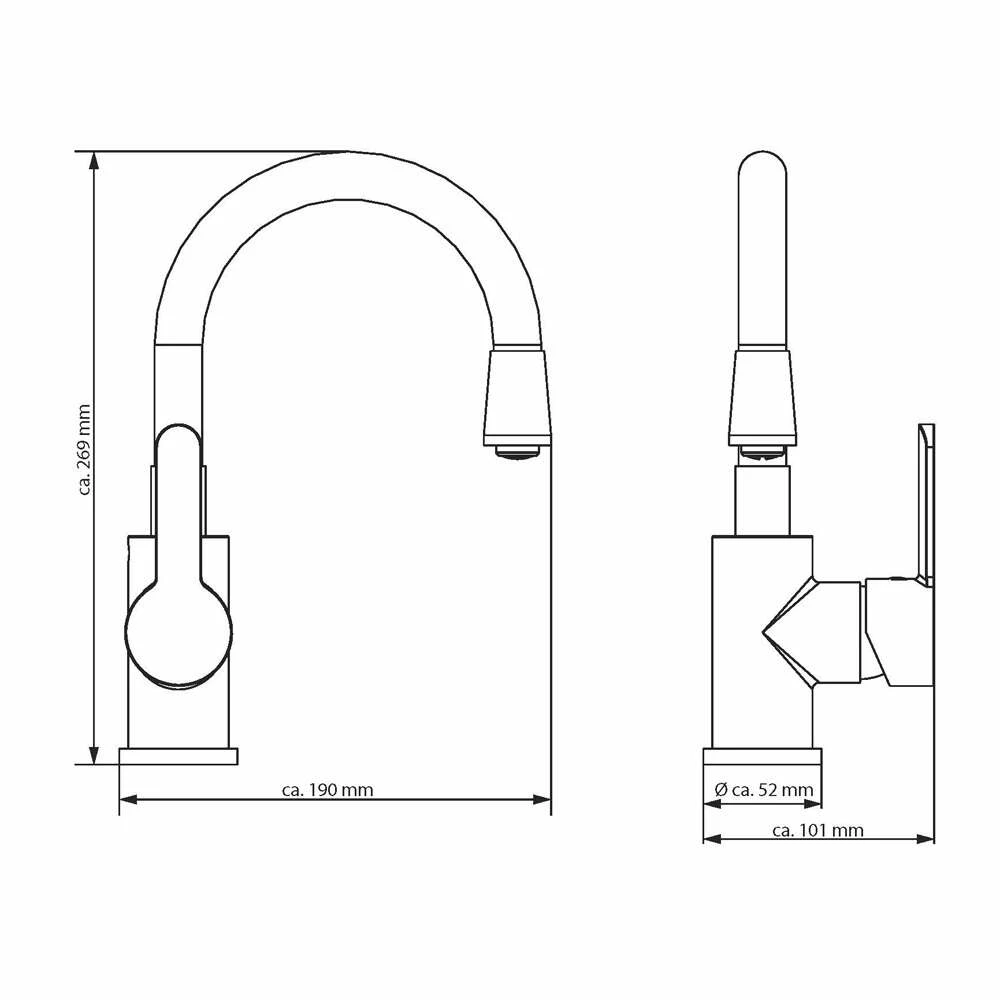 Eisl Einhebel-Waschtischarmatur Flexo Mit Soft-Touch-Auslauf In Chrom Weiß – Bild 2