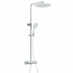 Eisl Überkopf-Brauseset Duschsystem GRANDE VITA Mit Thermostat In Weiß Chrom