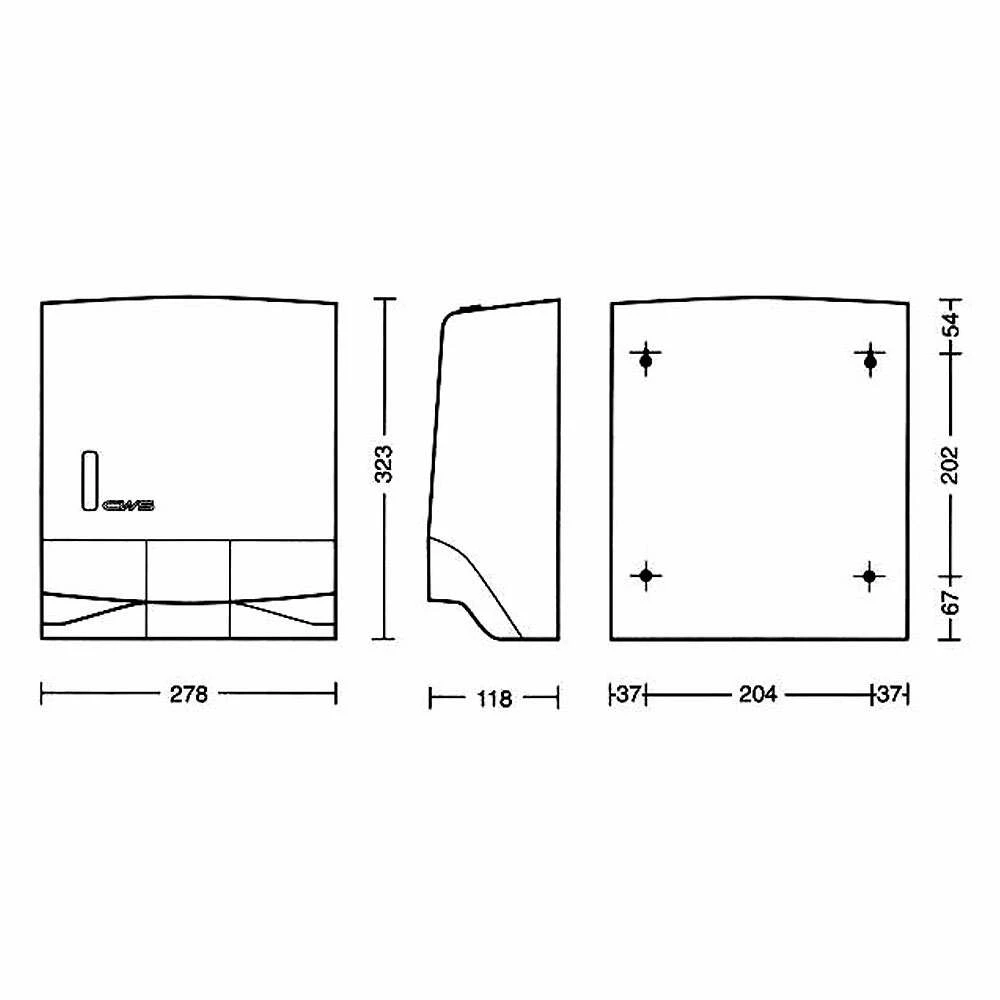 CWS Faltpapierspender Papierspender PARADISE LINE Mit Druckknopf 300 Blatt – Bild 2