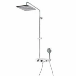 Breuer Duschsystem Aquamaxx 340 Mit Glasablage, Kopfbrause Eckig