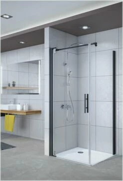 Breuer EUROPA DESIGN Drehtür Für Gleichhohe Seitenwand Black Edition 8 Mm