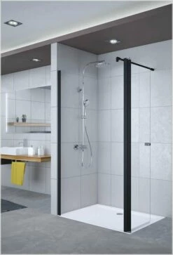 Breuer ENTRA Duschwand Mit Beweglichem Element über Eck Black Edition