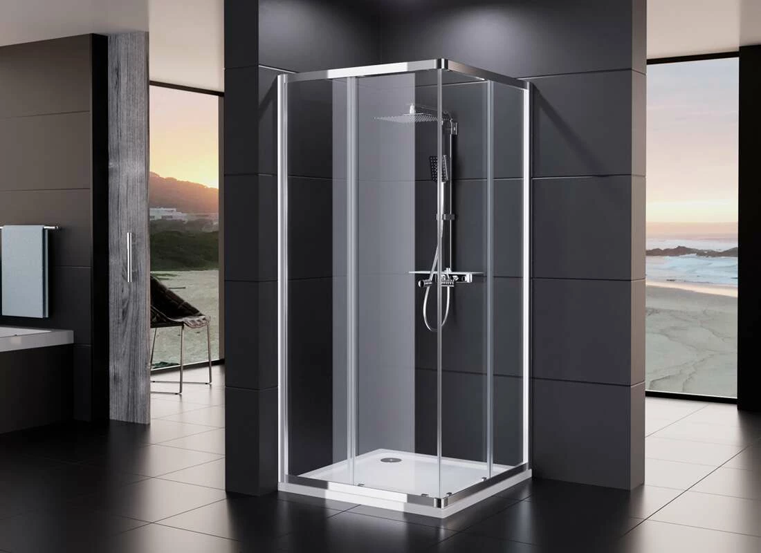 Dusar Eckeinstieg Economy Neo Schiebetür Dusche 75/80/90 Cm, 185 Cm Hoch – Bild 2