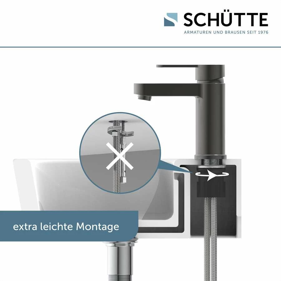 Schütte Einhebel-Waschtischarmatur Armatur Elephant In Graphit Matt – Bild 3