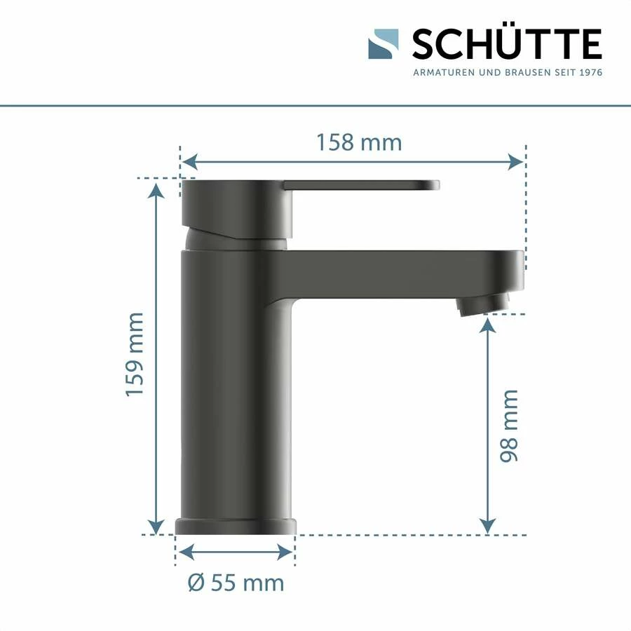 Schütte Einhebel-Waschtischarmatur Armatur Elephant In Graphit Matt – Bild 8