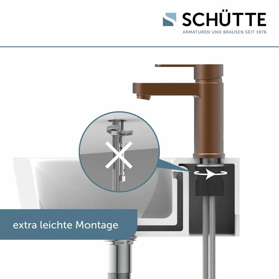 Schütte Einhebel-Waschtischarmatur Armatur Elephant In Kupfer – Bild 3