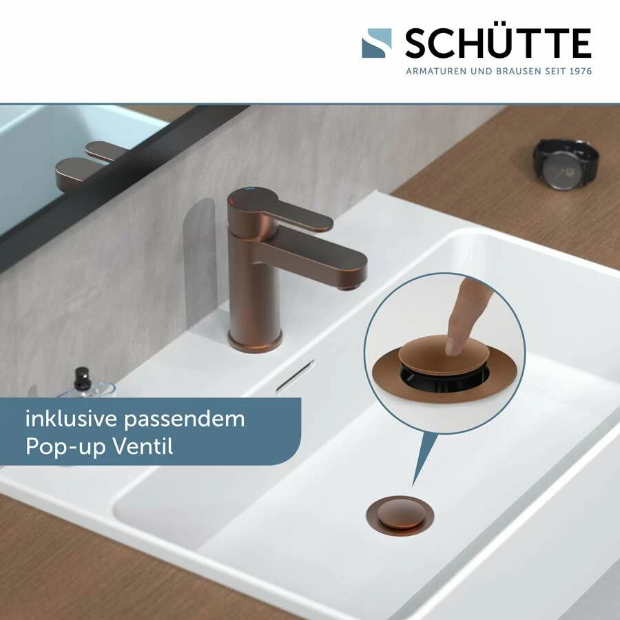 Schütte Einhebel-Waschtischarmatur Armatur Elephant In Kupfer – Bild 5