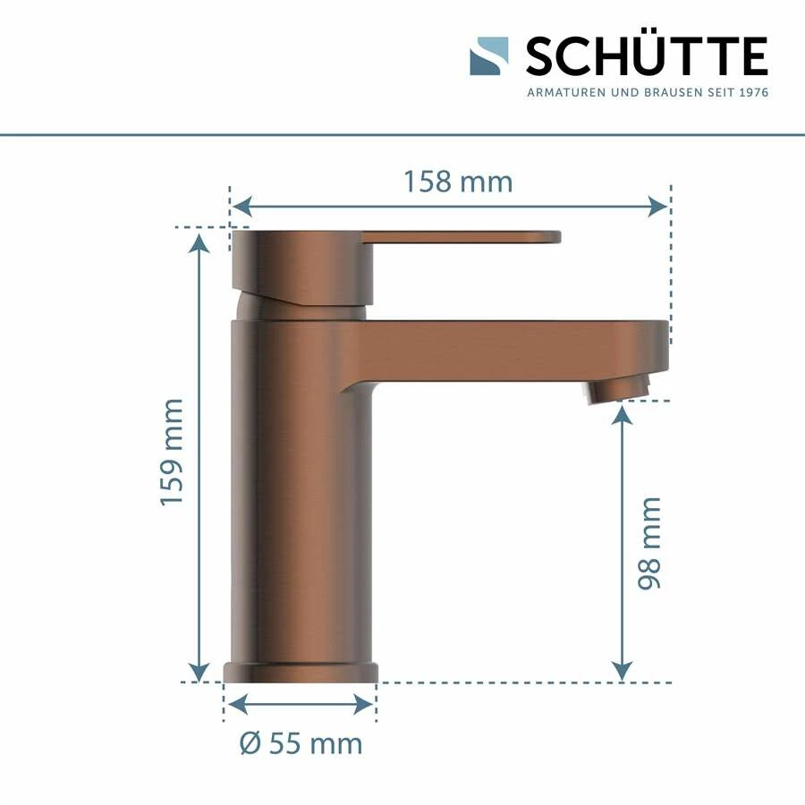 Schütte Einhebel-Waschtischarmatur Armatur Elephant In Kupfer – Bild 8