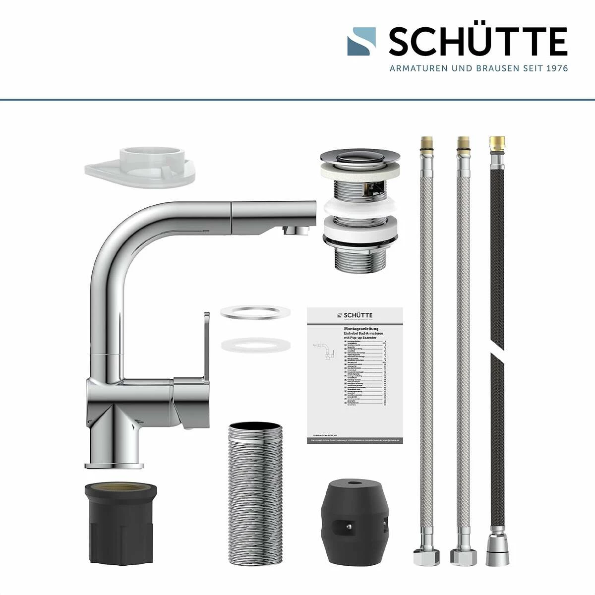 Schütte Einhebel-Waschtischarmatur Armatur London In Chrom Mit Haarbrause – Bild 8