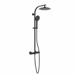 Schütte Überkopf-Brauseset Duschsystem MADURA FRESH In Schwarz Matt