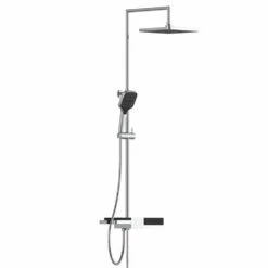 Schütte Überkopf-Brauseset Blueperl In Chrom-schwarz Mit Ablagen