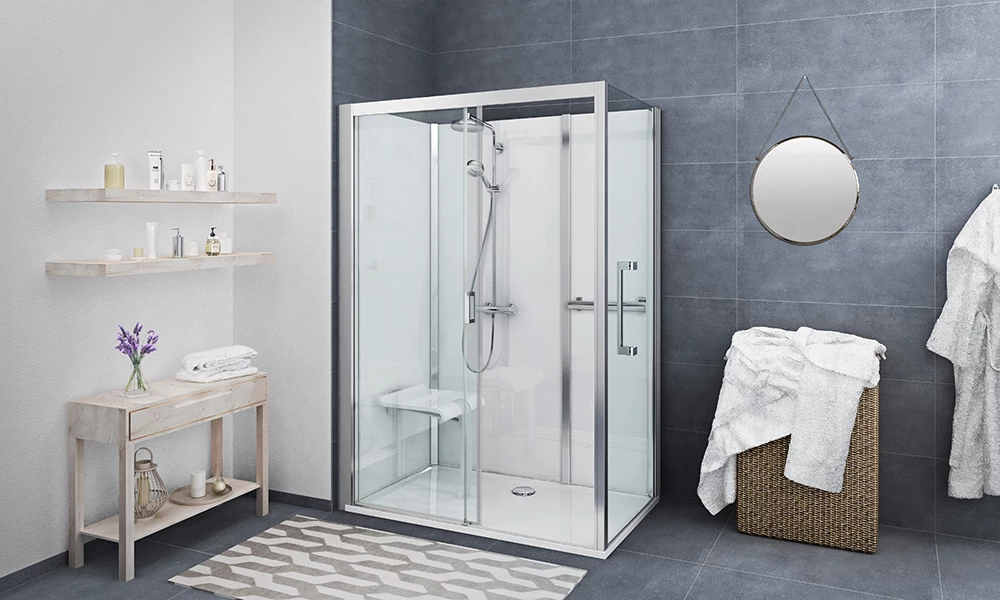 Roth Vinata Komplettdusche B 700 - 1700 H 2160 Eck Hoch Badewanne Raus Dusche Rein – Bild 2