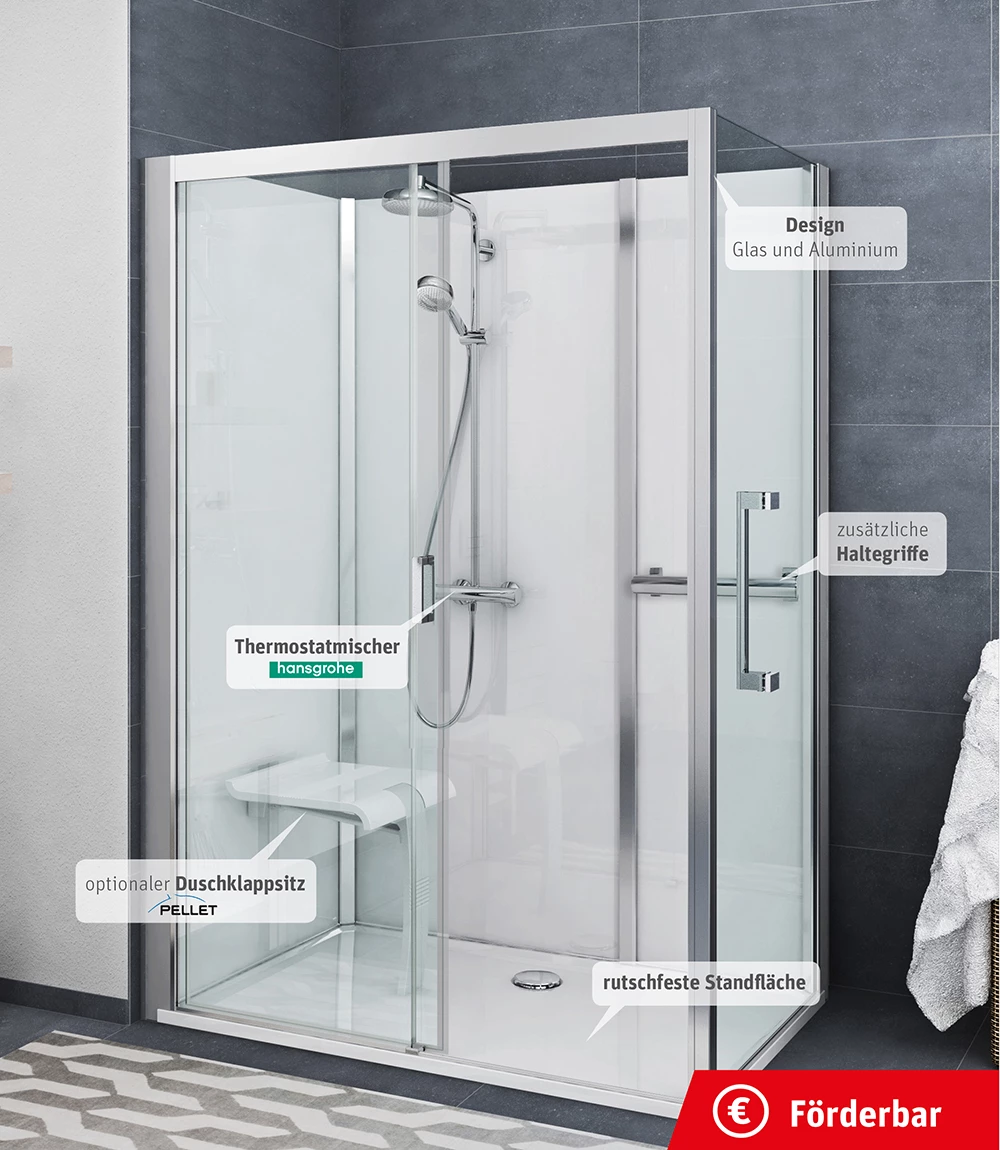 Roth Vinata Komplettdusche B 700 - 1700 H 2160 Eck Hoch Badewanne Raus Dusche Rein – Bild 4