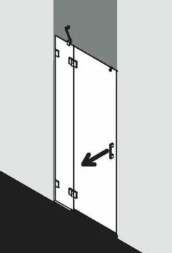 Kermi Liga Drehtür Mit Festteil Für Nische Mit Wandbeschlag Dark Edition