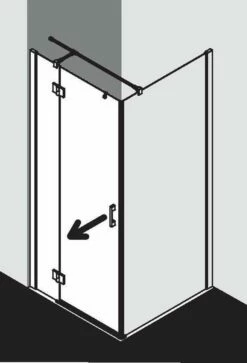 Kermi Liga Drehtür Mit Festteil Für Seitenwand Dark Edition