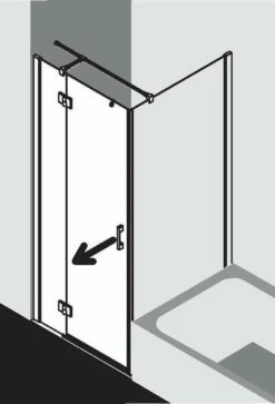 Kermi Liga Drehtür Mit Festteil Für Verkürzte Seitenwand Dark Edition