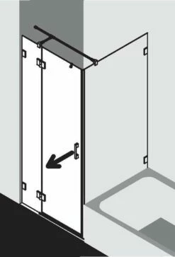 Kermi Liga Drehtür Mit Festteil Und Wandbeschlag Für Verkürzte Seitenwand Dark Edition